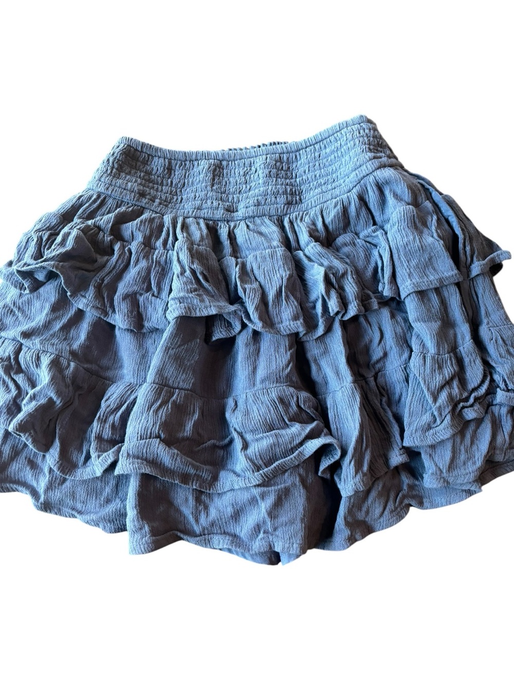 Hollister Blue Ruffle Tiered Skater Mini Skirt Size Small - Picture 3 of 3